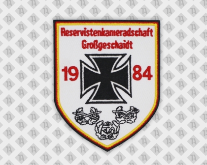 Wappenförmiger gestickter Aufnäher mit gestickten Rand Reservistenkameradschaft Bundeswehr