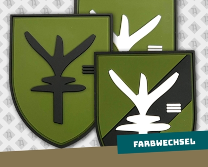 Wappen PVC Rubber Patch in 3 Farbvarianten grün weiß schwarzBackpacker