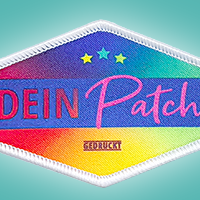 Patch Aufnäher gedruckt Farbverlauf Detail