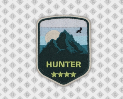 Wappenförmiger gestickter Aufnäher Patch für Backpacker Hunter Landschaft