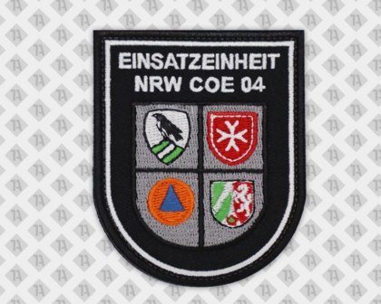 Wappen Patch Aufnäher gestickt mit Kettelrand NRW Einsatzeinheit Rettungsdienst