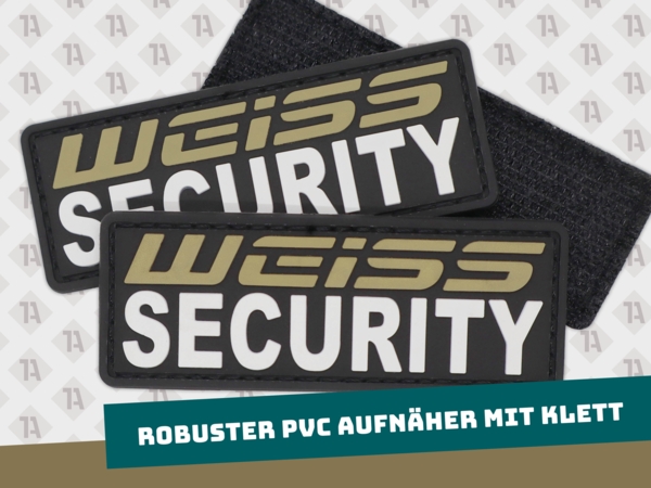 Patch PVC Rubber mit Nährand Security Weiss Sicherheitsdienste