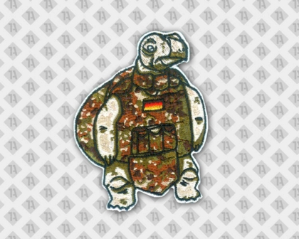 Gestickter Patch Aufnäher Konturschnitt Turtle Schildkröte Camouflage Bundeswehr