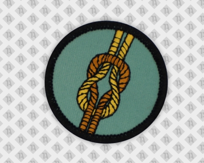 Runder Patch Aufnäher Abzeichen Badge gestickt mit Kettelrand Knoten bunt Pfadfinder